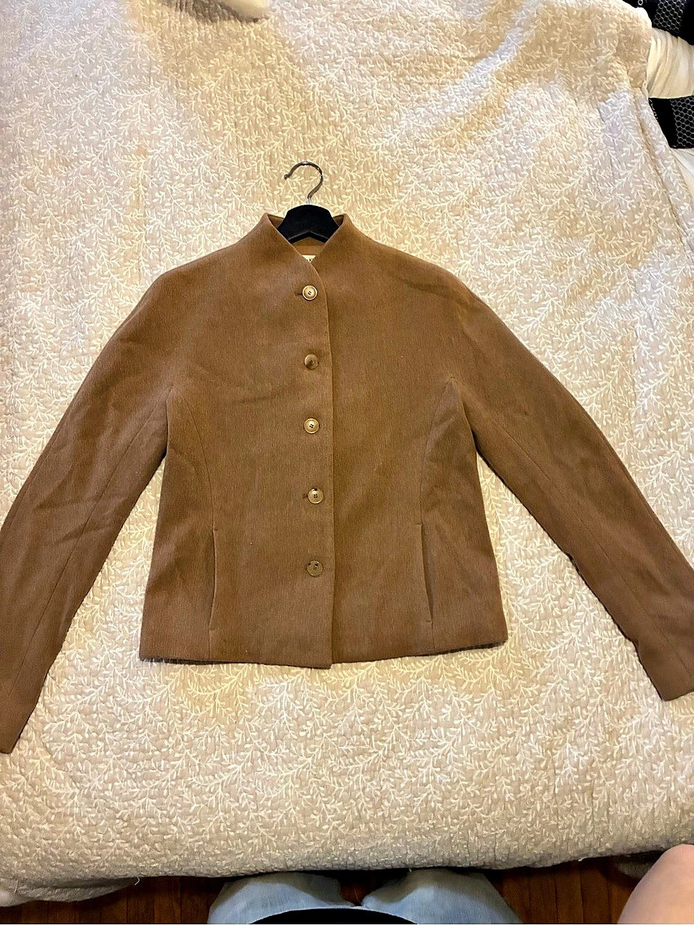 Calvin Klein Collection Brown Stand Collar Button-Front Jacket